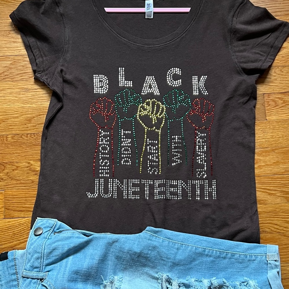 Juneteenth Rhinestone (Bling) T-shirt
